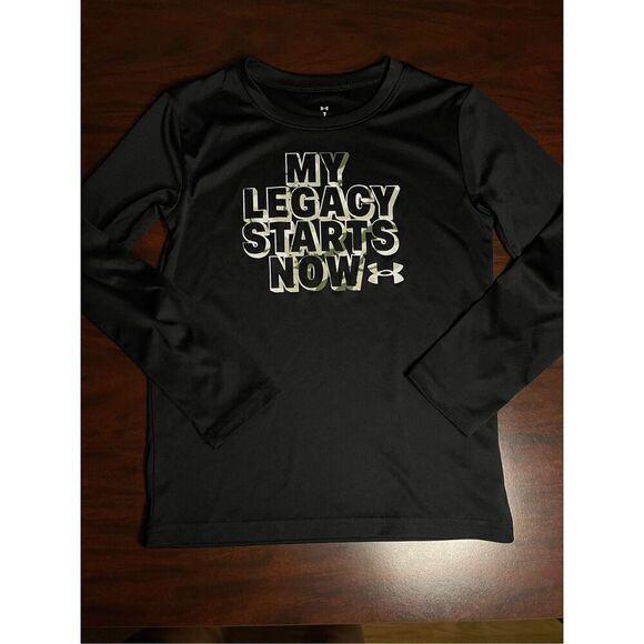 Under Armour My Legacy Starts Now Boys Black Long Sleeve Tee Size 7 - Picture 1 of 5